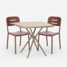 Set Tisch 70x70cm 2 Stühle beige Polypropylen Design Larum Angebot