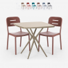 Set Tisch 70x70cm 2 Stühle beige Polypropylen Design Larum Aktion