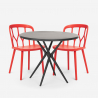 runder Tisch 80cm  schwarz, 2 Stühle aus Polypropylen Kento Dark Lagerbestand