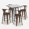 set hoher tisch 60x60cm 4 hocker  holz metall bucket wood Kosten