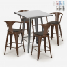 set hoher tisch 60x60cm 4 hocker  holz metall bucket wood Rabatte