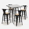  set tisch 60x60cm 4 hocker industrie küche bar bucket top light Modell