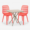 Set 2 Stühle quadratischer Tisch beige 70x70cm Polypropylen Design Cevis Angebot