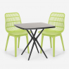 Set quadratischer Tisch 70x70cm schwarz 2 Stühle modernes Design Cevis Dark Angebot