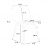 Set quadratischer Tisch 70x70cm schwarz 2 Stühle modernes Design Cevis Dark 