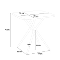 Set quadratischen Tisch 70x70cm beige 2 Stühle Polypropylen für Außen Clue 