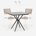 Quadratischer Tisch 70x70cm 2 Stühle schwarz modernes Design Clue Dark Aktion