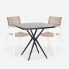 Quadratischer Tisch 70x70cm 2 Stühle schwarz modernes Design Clue Dark Sales