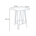 set tisch 60x60cm 4 hocker industrie stil küche bar holz mason noix 