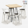 set 4 hocker industriellen holz metall tisch 60x60cm mason wood Angebot
