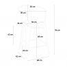 set 4 hocker tisch 60x60cm  holz metall bar bruck white 