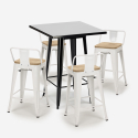 tisch set 60x60cm 4 hocker schwarz metall bar küche bucket steel black Auswahl