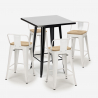 tisch set 60x60cm 4 hocker schwarz metall bar küche bucket steel black Auswahl