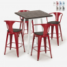 set 4 hocker  tisch 60x60cm holz metall bruck wood white Lagerbestand