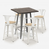  set tisch 60x60cm 4 hocker industrieller stil küche bar bruck top light Lagerbestand