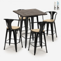 set 4 hocker hoher tisch 60x60cm küche bruck black top light Aktion