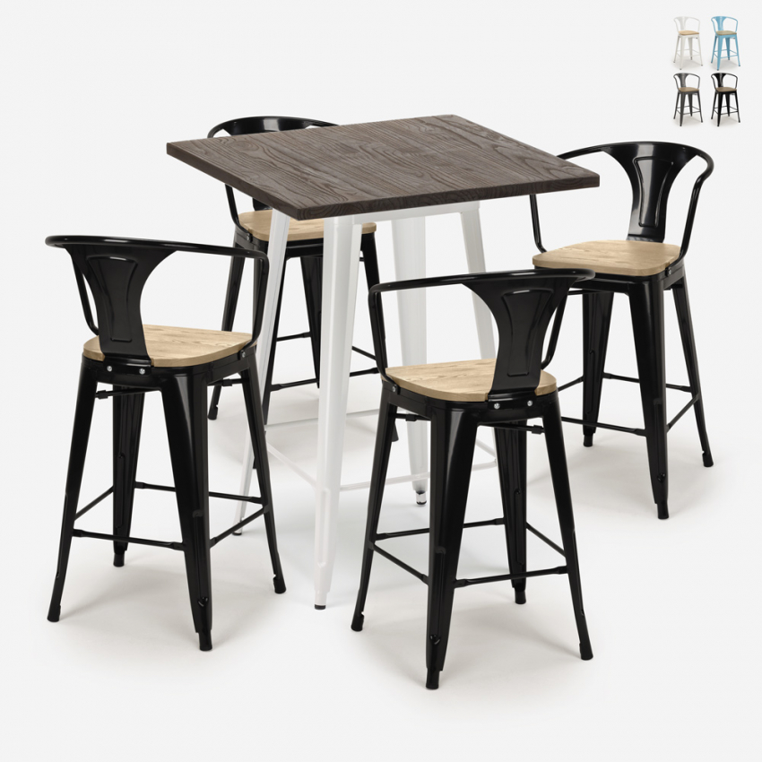 set tisch 60x60cm 4 hocker küche bruck white top light Sales