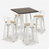 set tisch 60x60cm 4 hocker bar industrie-design rough white Katalog