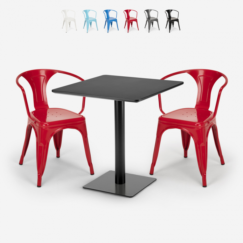 Set Horeca Tisch 70x70cm 2 Stühle Industrie Design Starter Dark Katalog