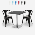 set 2 Lix stühle tisch 70x70cm horeca bar restaurants starter silver Rabatte