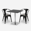 set 2 Lix stühle tisch 70x70cm horeca bar restaurants starter silver Preis