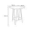 set tisch  60x60cm 4 hocker vintage industriestil rhodes noix 