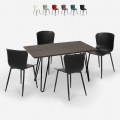 set rechteckiger tisch 120x60cm 4 stühle industrieller stil esstisch wire Aktion