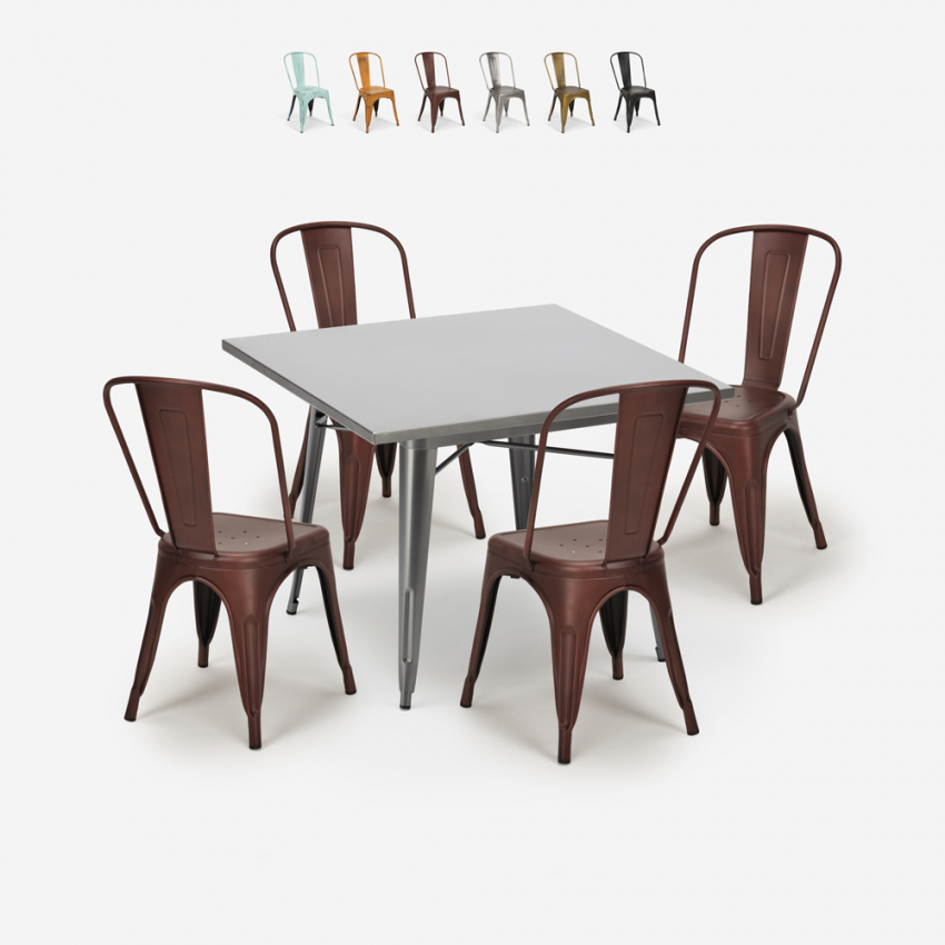 set tisch 80x80cm 4 stühle im vintage industriellen stil bistro küche state Katalog set tisch 80x80cm 4 stühle im vintage industriellen stil bistro küche state Katalog