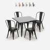 set 4 stühle tisch 80x80cm vintage industrieller stil state black Rabatte