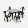 set 4 stühle tisch 80x80cm vintage industrieller stil state black Preis