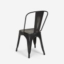 set 4 stühle tisch 80x80cm vintage industrieller stil state black 