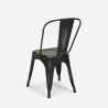 set 4 stühle tisch 80x80cm vintage industrieller stil state black 