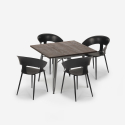 set quadratischer tisch 80x80cm  4 stühle industrial modernes design reeve Preis
