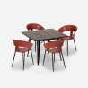 set quadratischer tisch 80x80cm 4 stühle industriellen design  reeve black Kosten