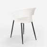 Set Esstisch Tisch 80x80cm 4 Stühle Design Holz Metall  Reeve White 