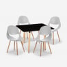 Set  quadratischer Tisch 80x80cm mit 4 Stühlen Schwarz skandinavisches Design Dax Dark Rabatte
