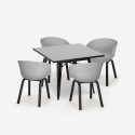Set Tisch 80x80cm 4 Stühle modernes Design Metall Krust Dark Eigenschaften