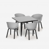 Set Tisch 80x80cm 4 Stühle modernes Design Metall Krust Dark Eigenschaften