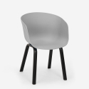Set Tisch 80x80cm 4 Stühle modernes Design Metall Krust Dark 