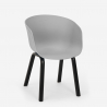 Set Tisch 80x80cm 4 Stühle modernes Design Metall Krust Dark 