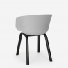 Set Tisch 80x80cm 4 Stühle modernes Design Metall Krust Dark 