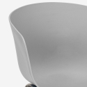 Set Tisch 80x80cm 4 Stühle modernes Design Metall Krust Dark 