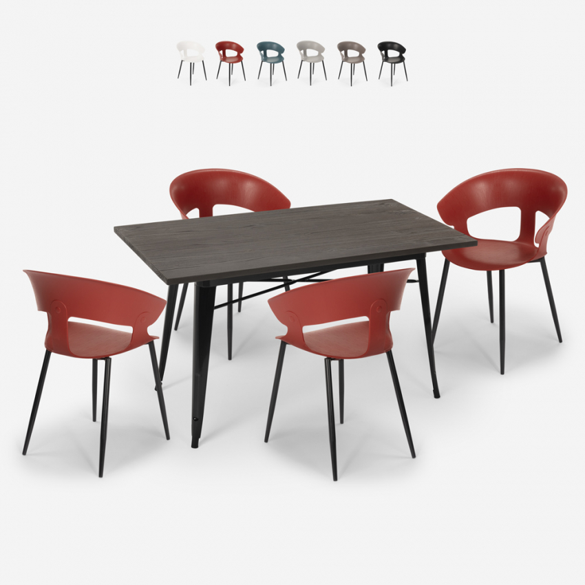  set esstisch tisch 120x60cm 4 stühle modernes design küche tecla Katalog
