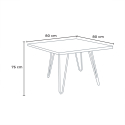 Set Tisch 80x80cm Industrieller 4 Stühle Designer Kunstleder Küche Wright 