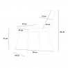 Set Tisch 80x80cm 4 Design Stühle Kunstleder Holz Metall Wright Light 