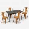 set tisch esstisch 120x60cm 4 stühle vintage holz metall summit Modell
