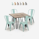 set tisch 80x80cm 4 stühle vintage stil küche industriell hedges Sales