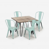 set tisch 80x80cm 4 stühle vintage stil küche industriell hedges Maße