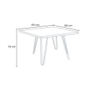 set  tisch 80x80cm  4 stühle küche bar vintage metall holz hedges light 