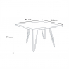 set  tisch 80x80cm  4 stühle küche bar vintage metall holz hedges light 